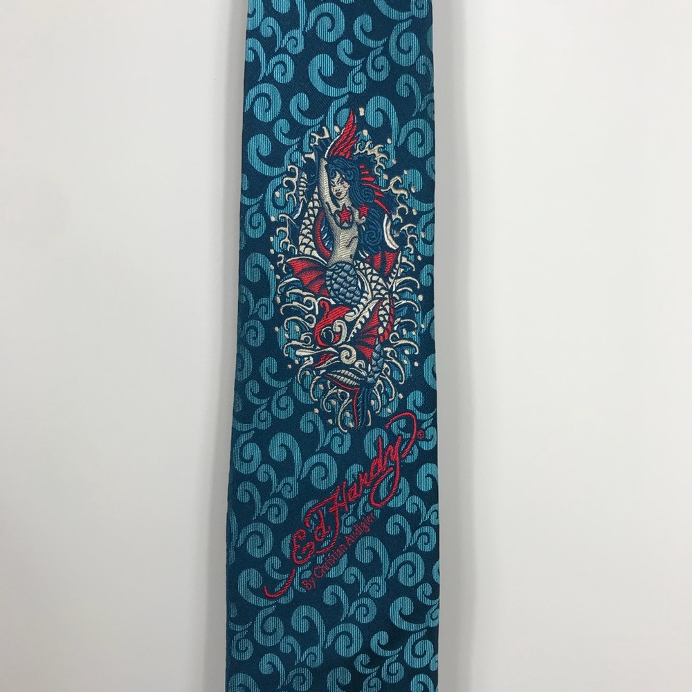 Ed Hardy Blue Mermaid Tie